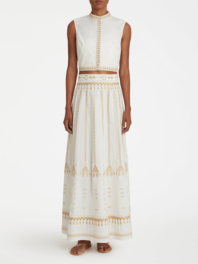 Emporio Sirenuse | Camille Skirt with Calliope Embroidery