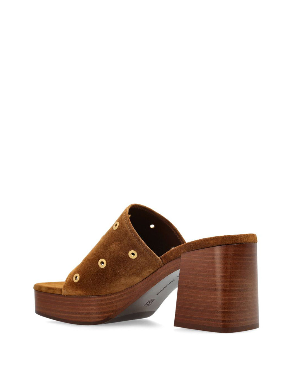 Suede Grommet Platform Mules