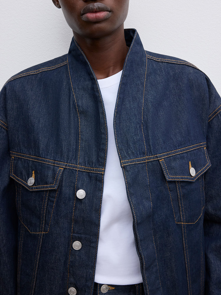 【COSYHARU】Jagard Short Sleeve Denim Jacket Hixiaohe Women Autumn 3/4 Sleeve Retro Short Denim Jackets