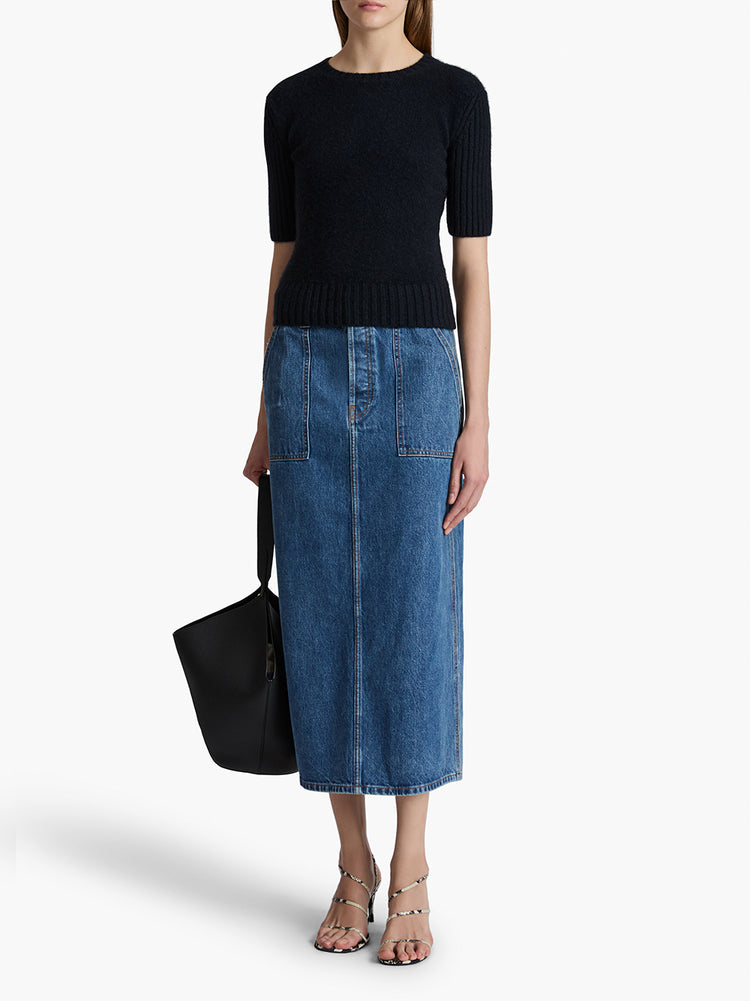 スカート Gyeong : 25SS / Double Knee Skirt (2colors) ponte pencil skirt knee length stretch fabric size inclusive