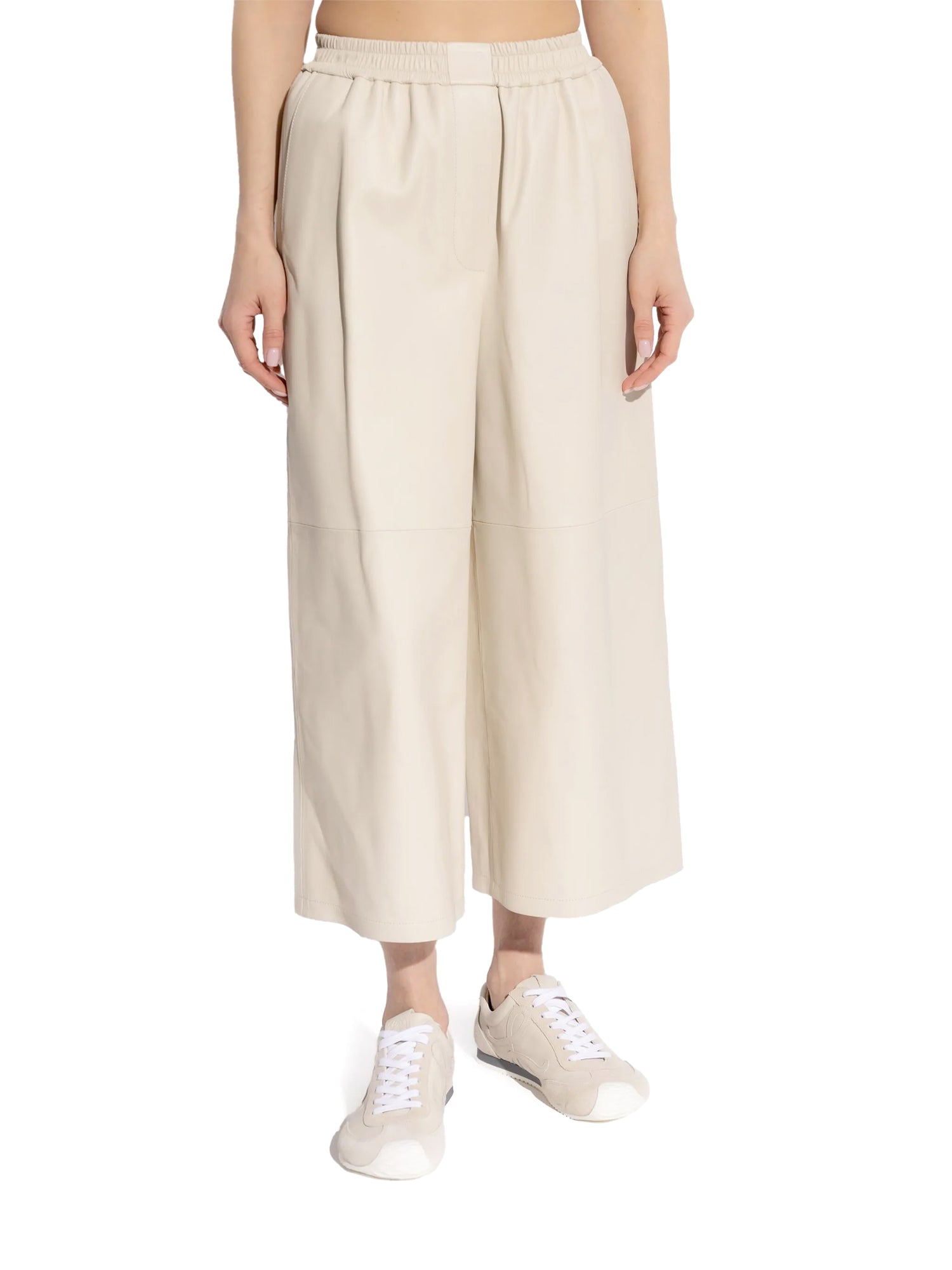 Cropped Lambskin Trousers