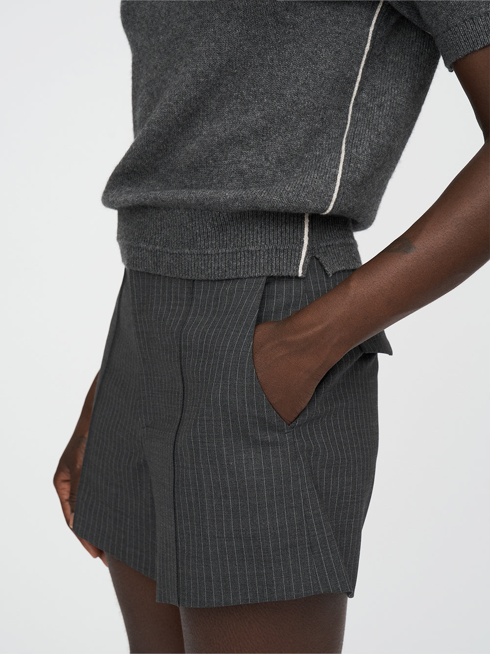 High Waisted Pintuck Shorts
