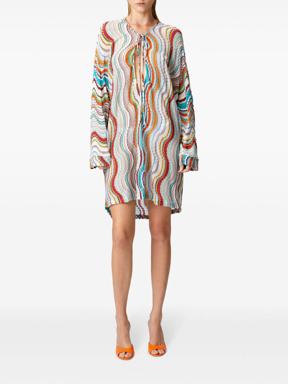Lamé Wave Cover-Up Kaftan