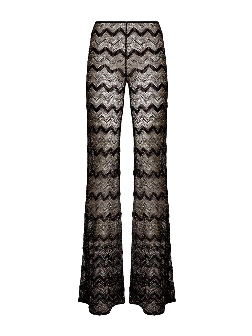 Sheer Zig Zag Lamé Pants