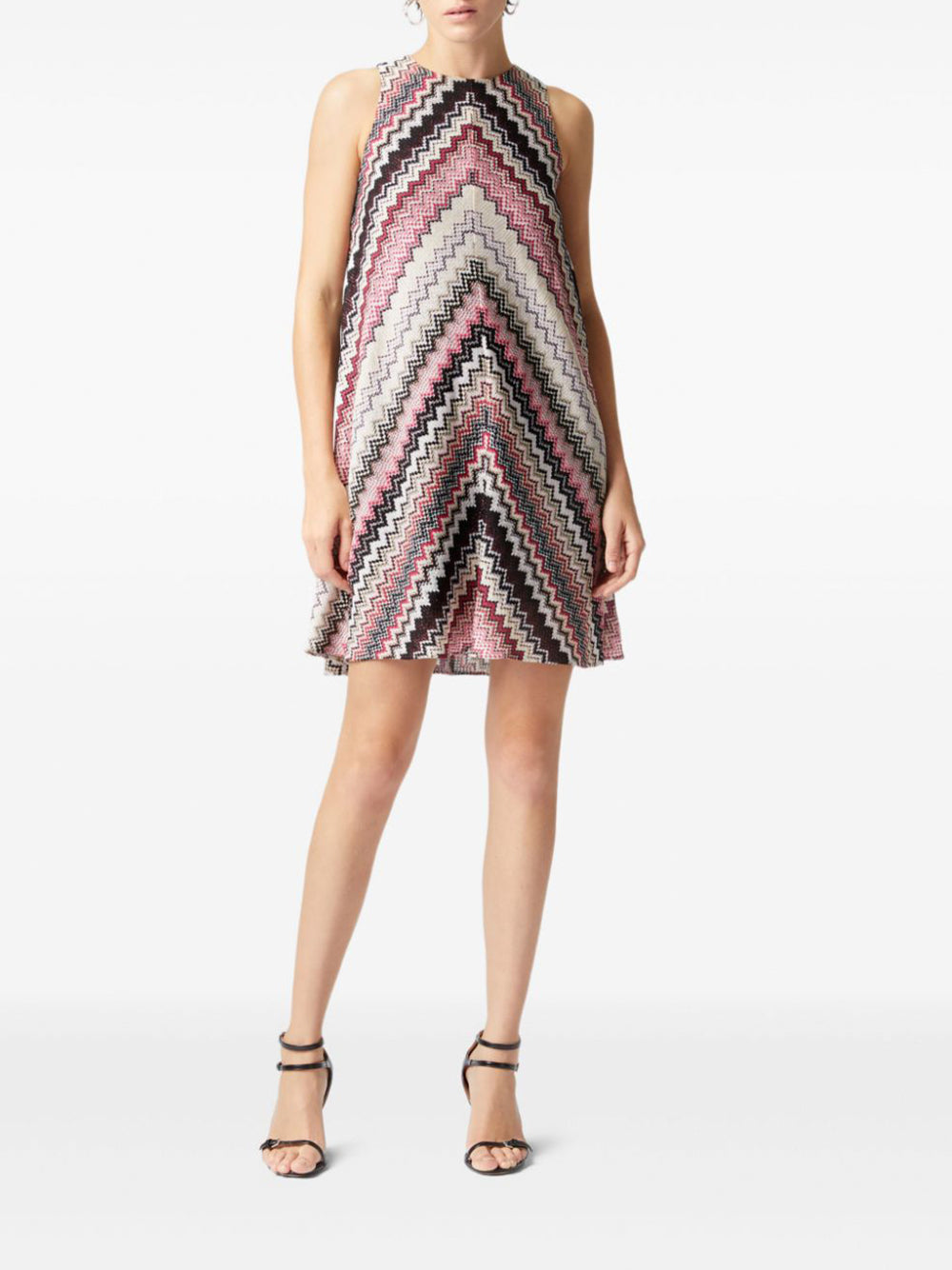 Lamé Zig Zag A-Line Mini Dress