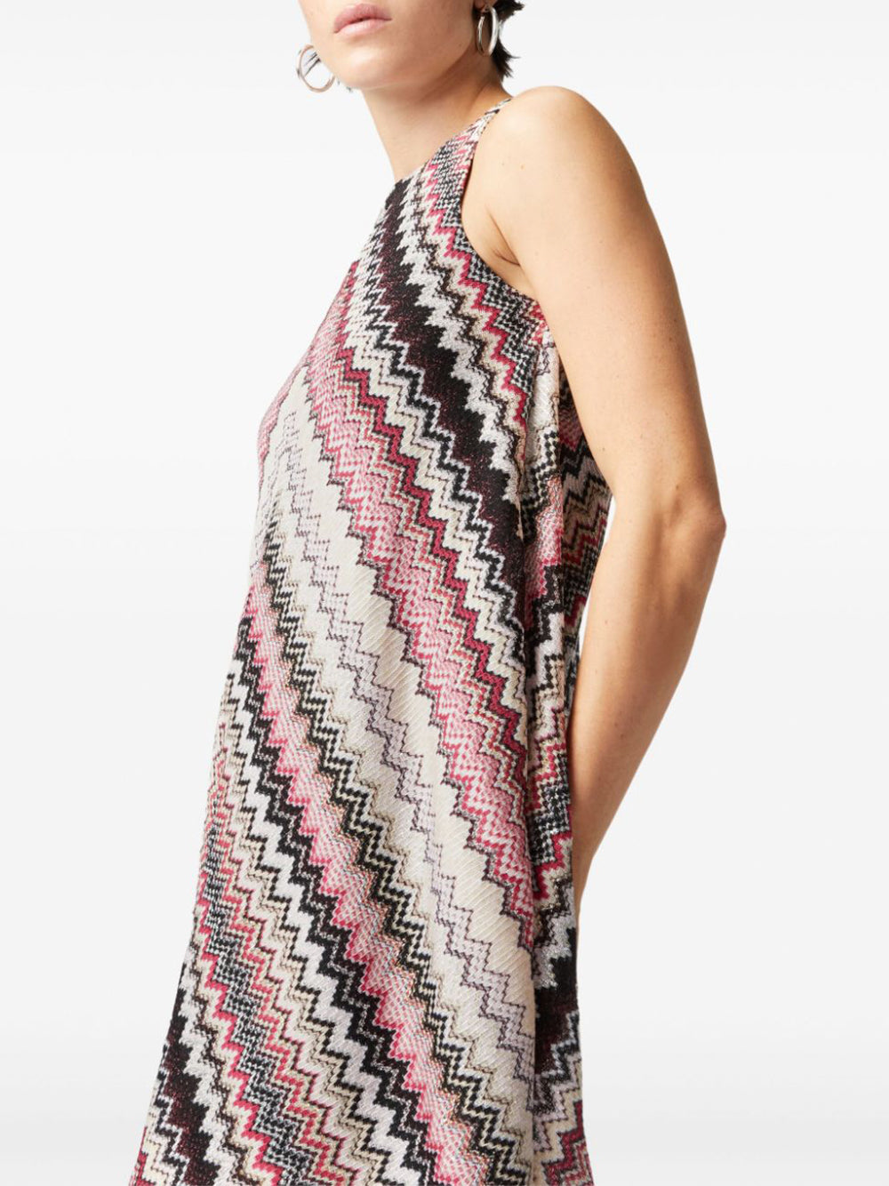 Lamé Zig Zag A-Line Mini Dress