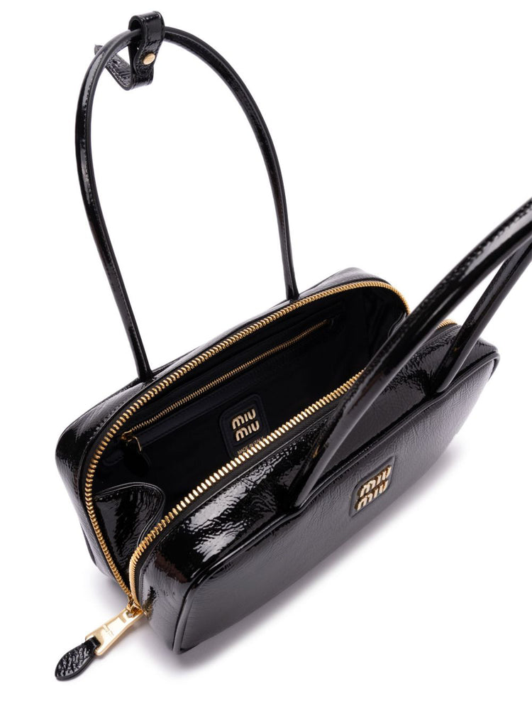 ハンドバッグ MIU MIU NAPLAK PATENT LEATHER POUCH Miu Miu Naplak Patent Leather Pouch - Black | Editorialist