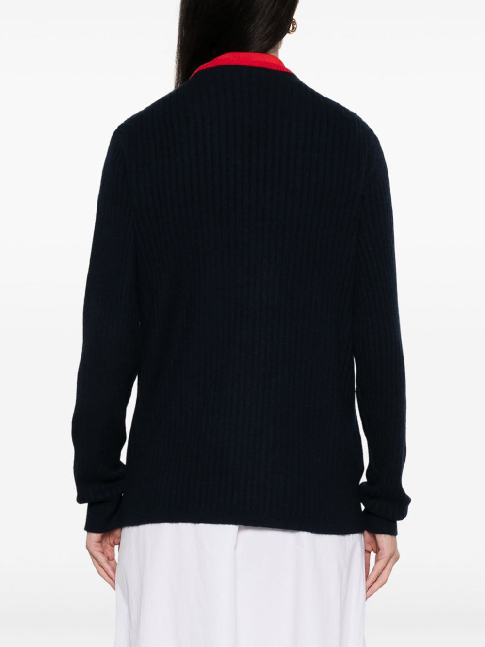Ribbed V-Neck Cashmere Sweater