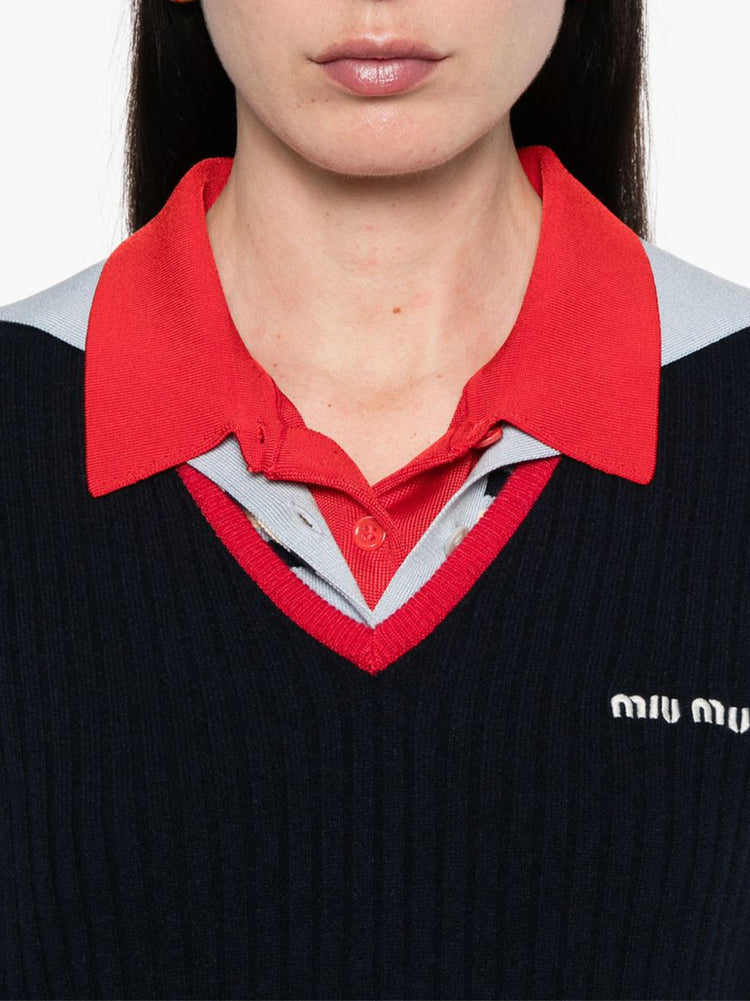Miu Miu | Ribbed V-Neck Cashmere Sweater – Kirna Zabête