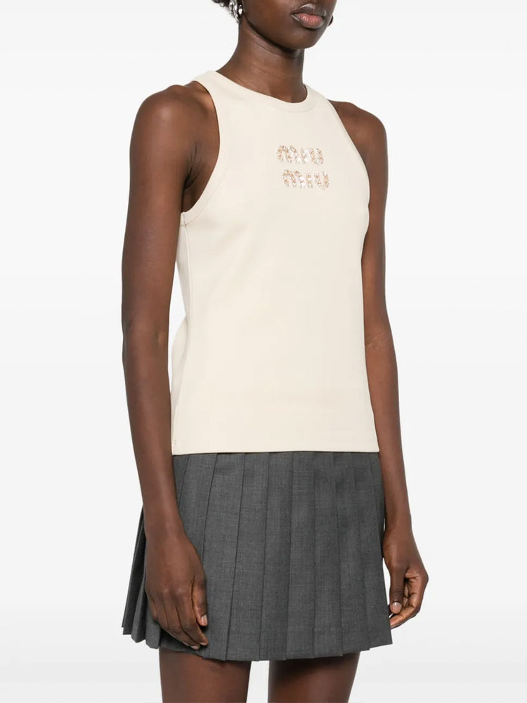 Miu Miu | Embroidered Logo Jersey Tank – Kirna Zabête