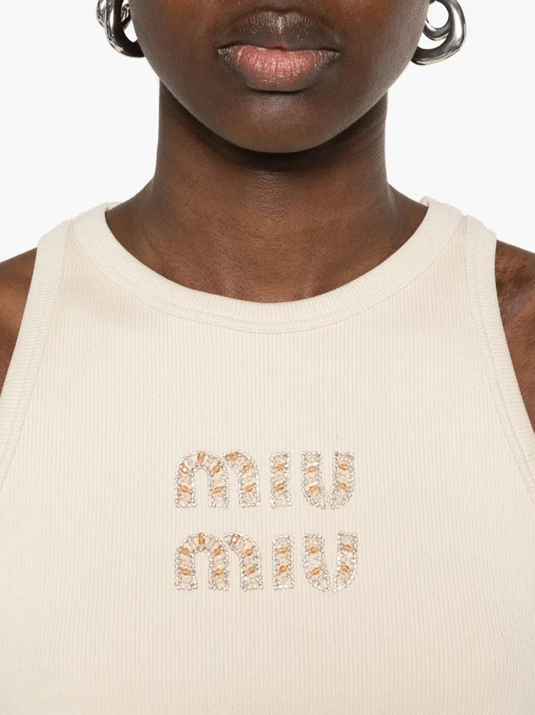 Miu Miu | Embroidered Logo Jersey Tank – Kirna Zabête