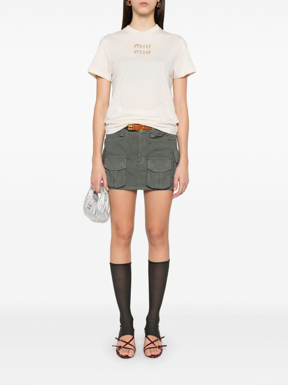 Miu Miu | Embroidered Logo Jersey T-Shirt – Kirna Zabête