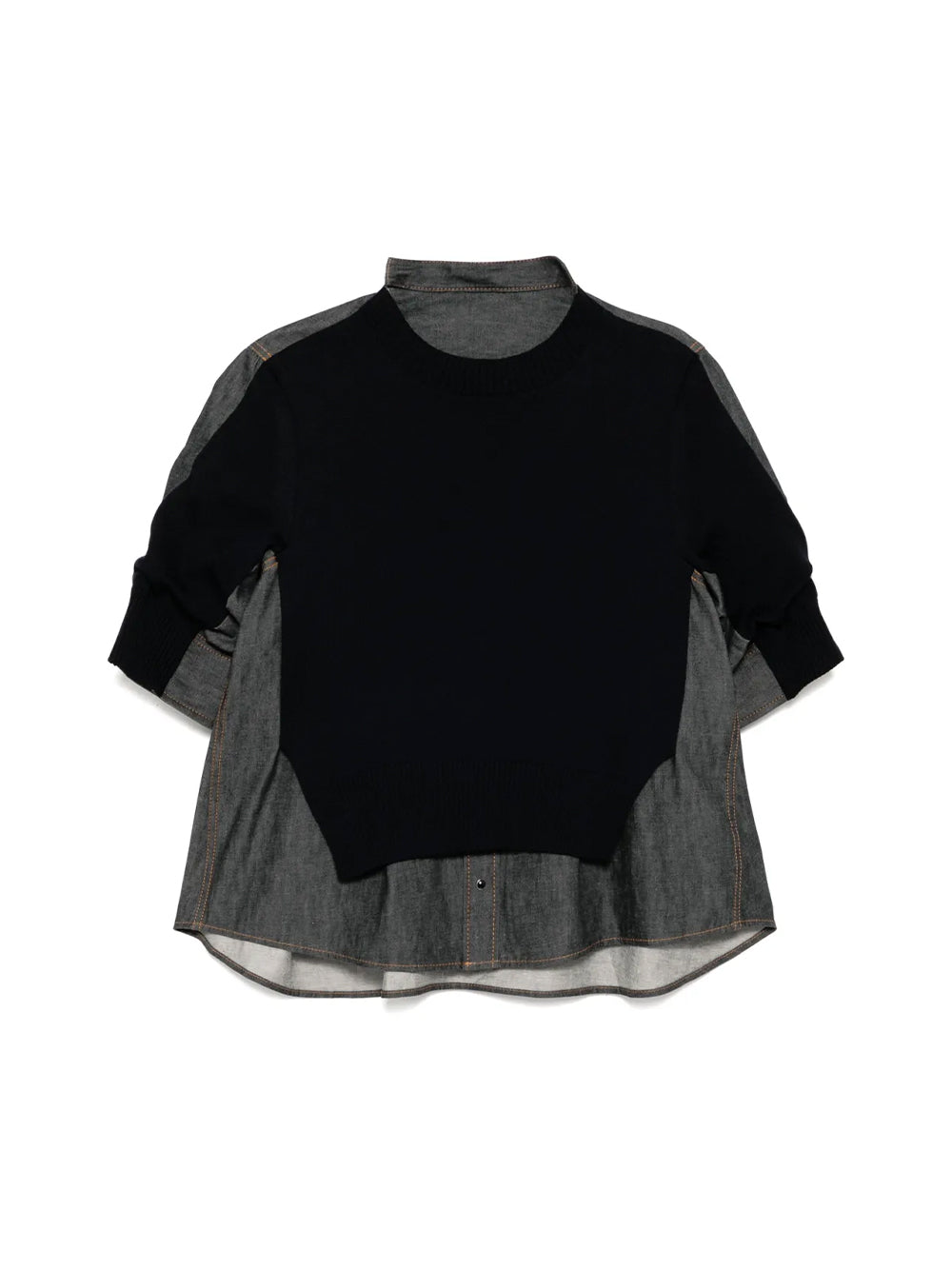Denim Mix Knit Pullover