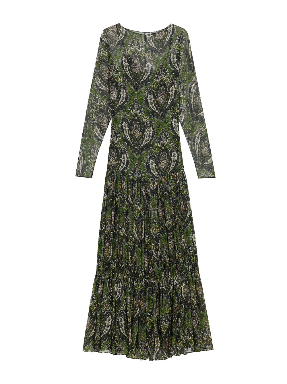 Silk Paisley Maxi Dress