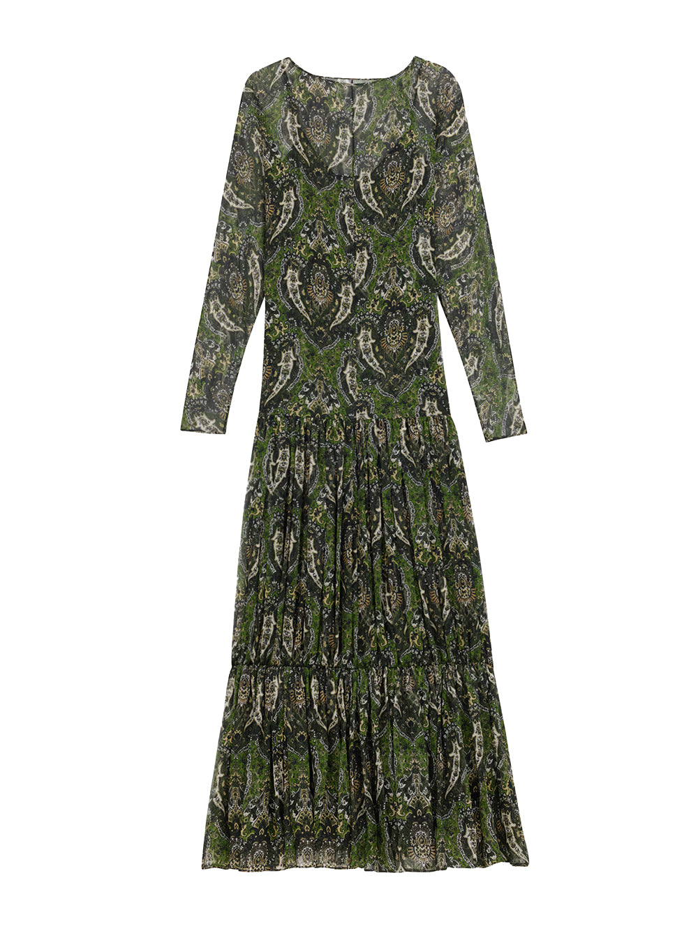Silk Paisley Maxi Dress