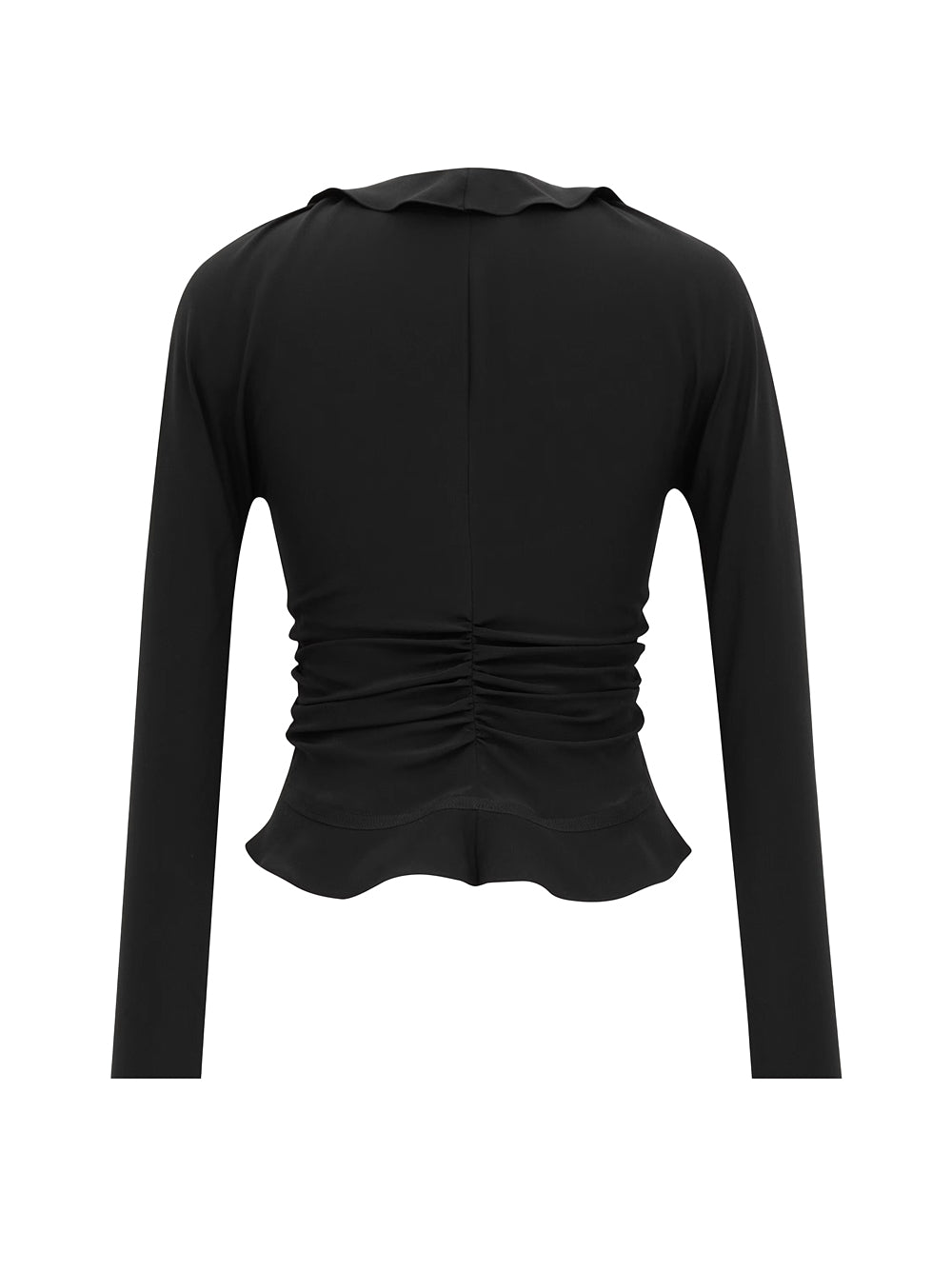 Silk Ruffled Long Sleeve Blouse