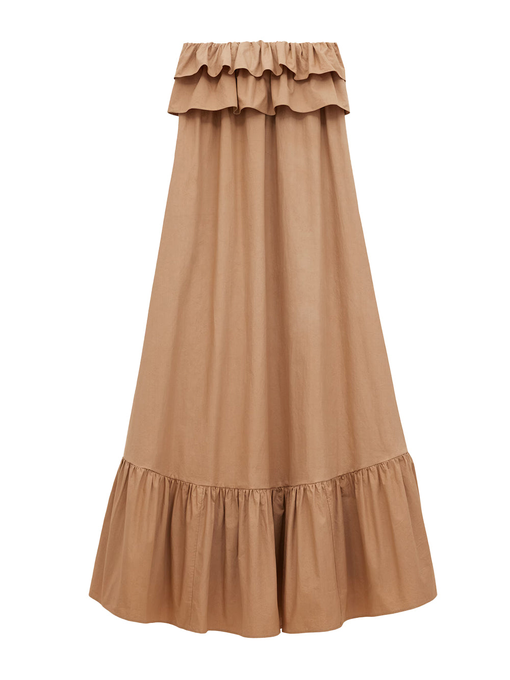 Ruffled Cotton Serge Maxi Dress
