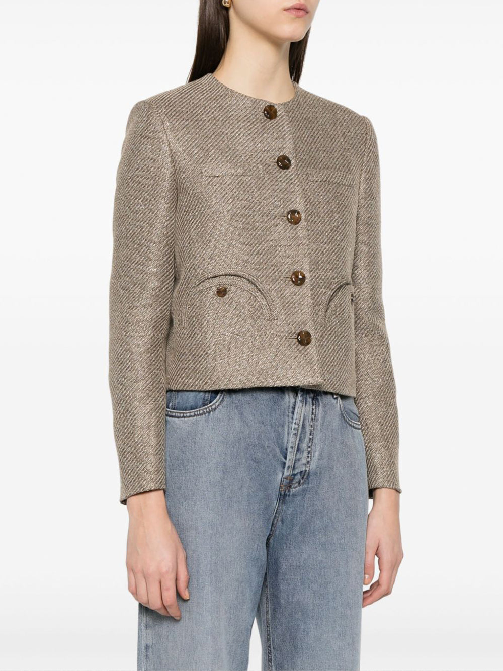 Linen-Silk and Cotton Shamo Bolero