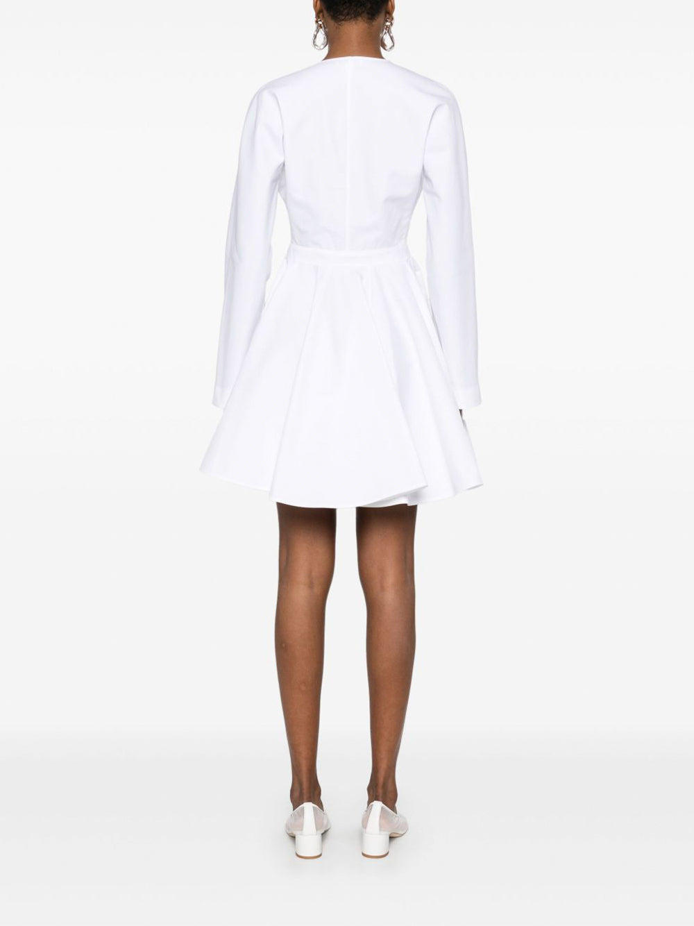 Asymmetric Poplin Mini Dress
