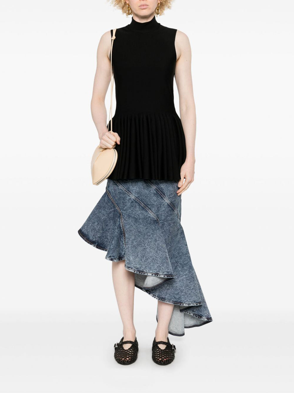 Wool Blend Godet Top