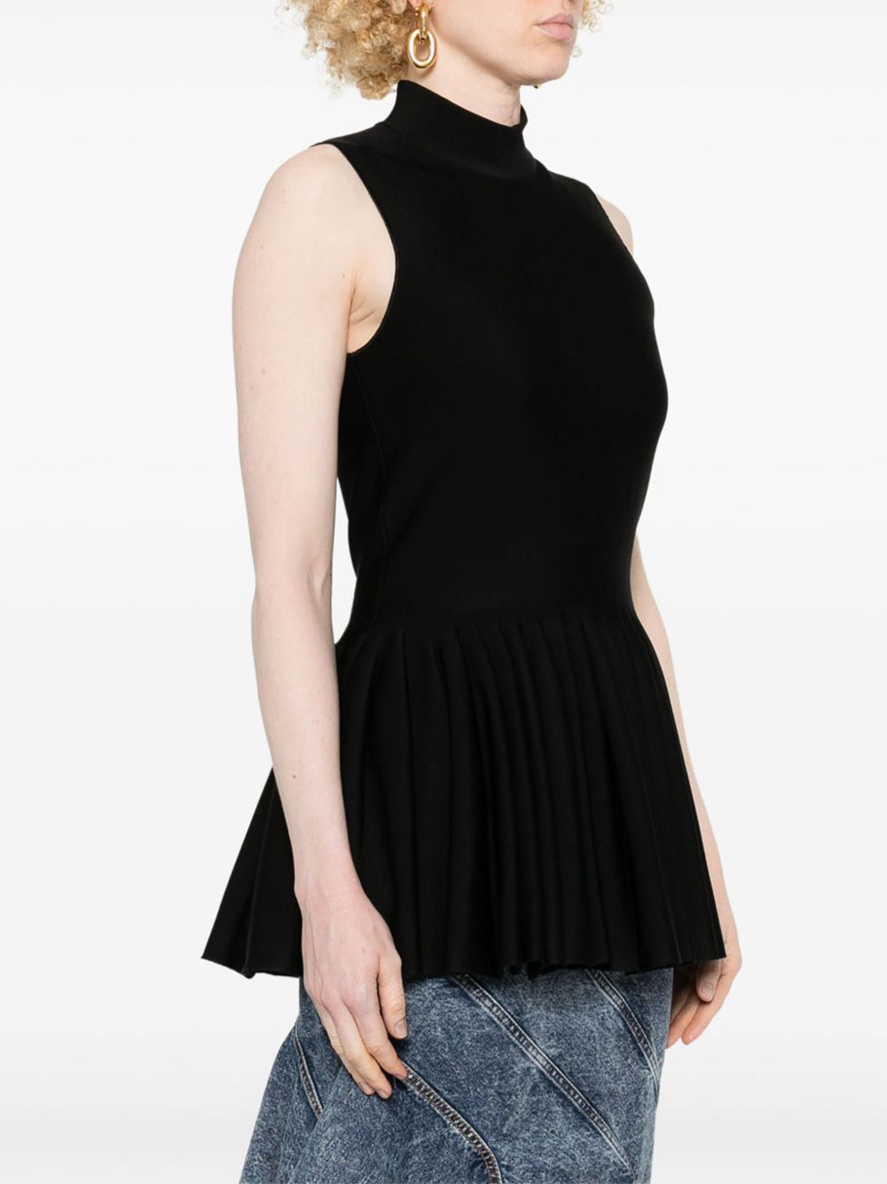 Wool Blend Godet Top