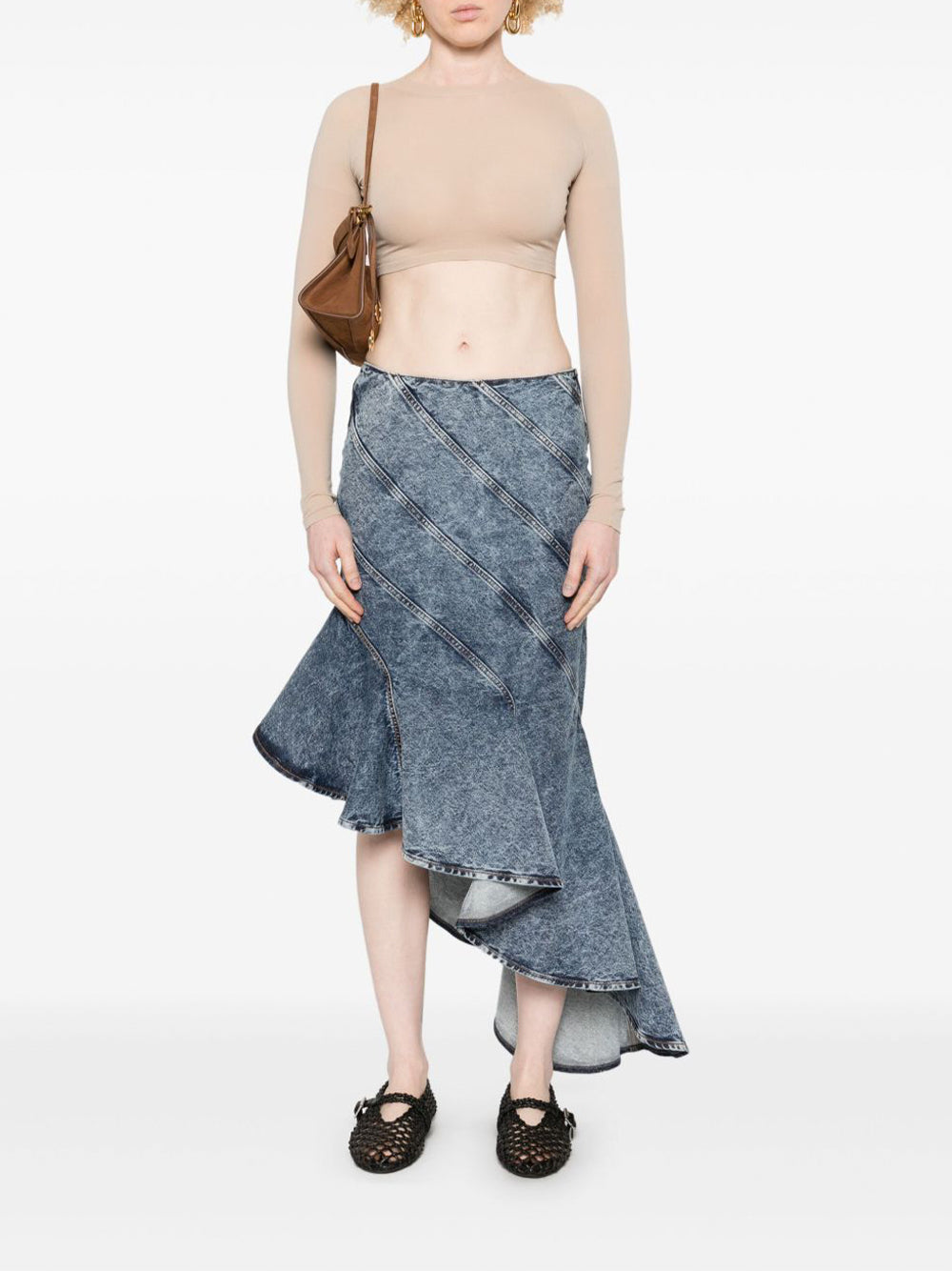 Spiral Denim Skirt