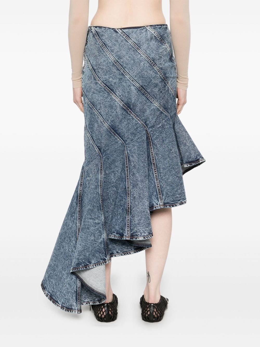 Spiral Denim Skirt