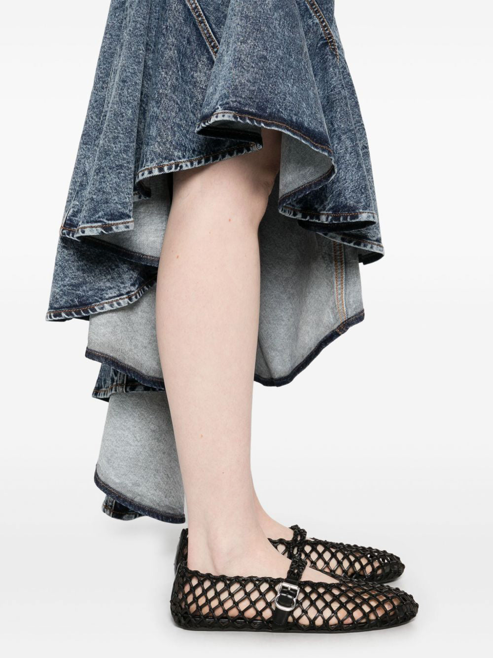 Spiral Denim Skirt