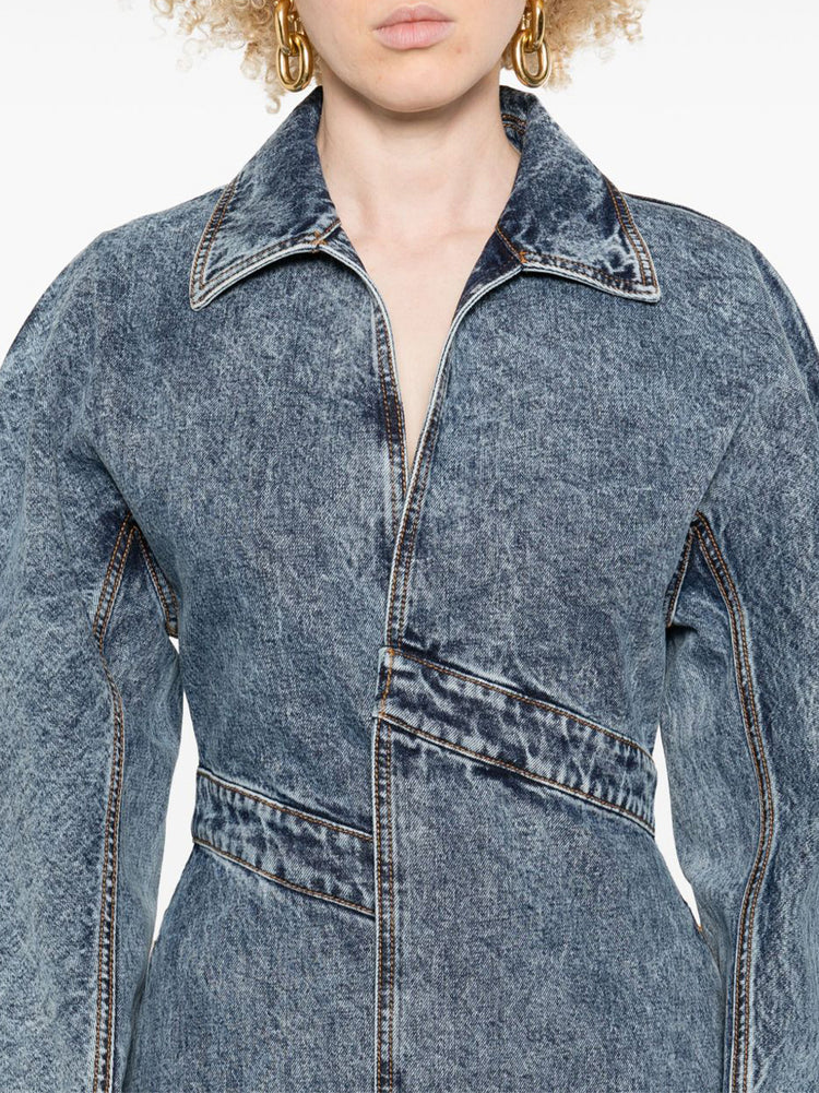 トレンチコート Alaia Denim trench coat Alaïa Belted Denim Trench Coat | Blue | FARFETCH
