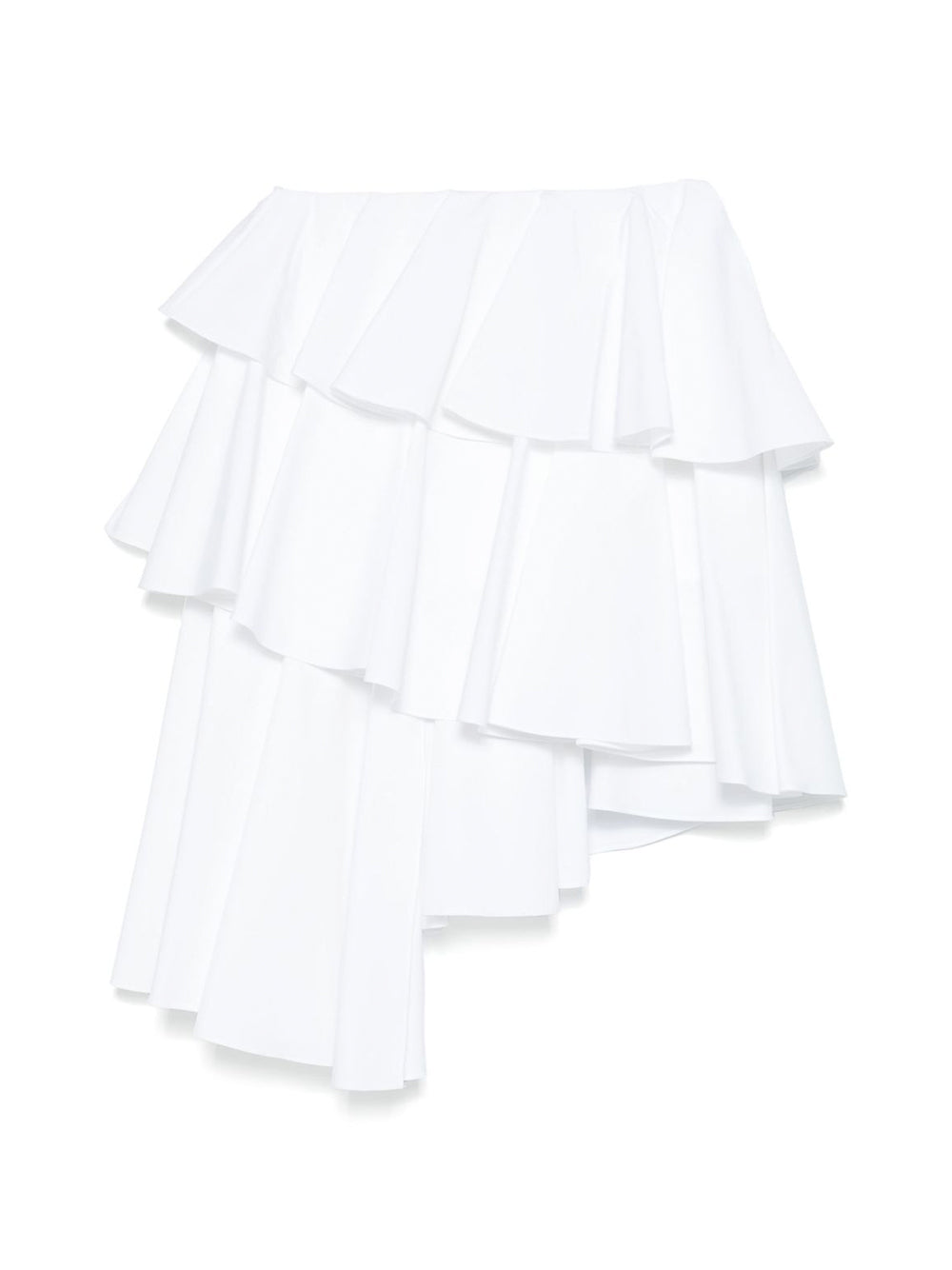 Tiered Poplin Midi Skirt