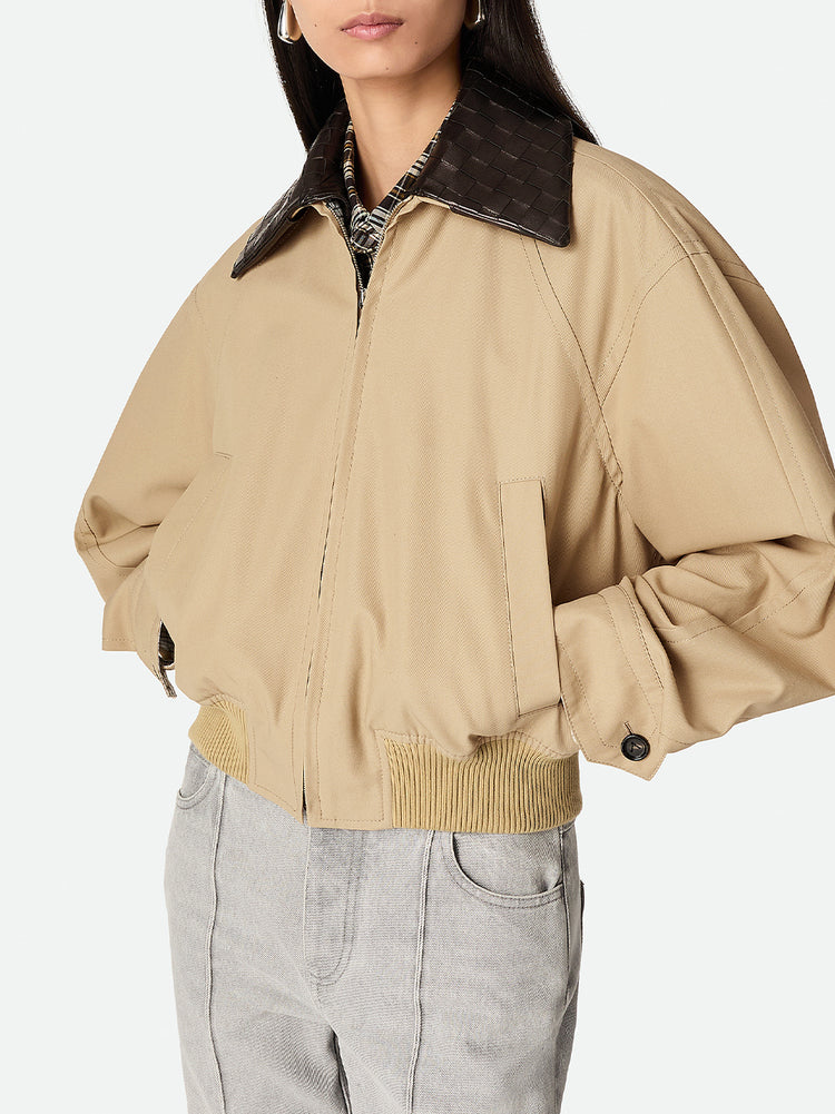 BOTTEGA VENETA ブルゾン コットン 36 Bottega Veneta Oversized Zip Fluid Cotton Twill Blouson