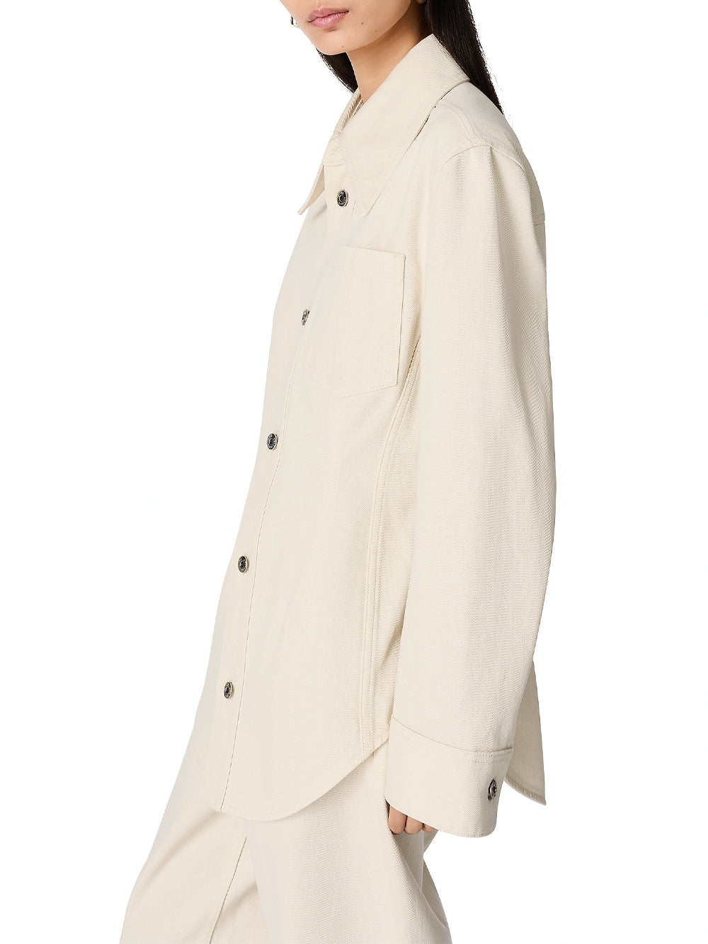 Cinched Waist Wool-Blend Shirt