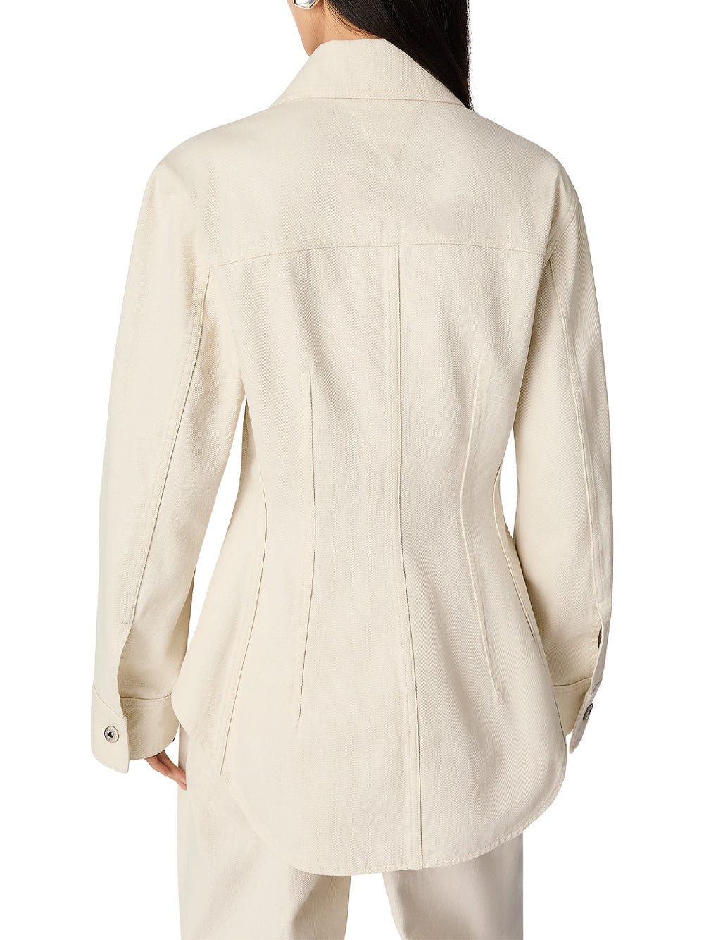 Cinched Waist Wool-Blend Shirt