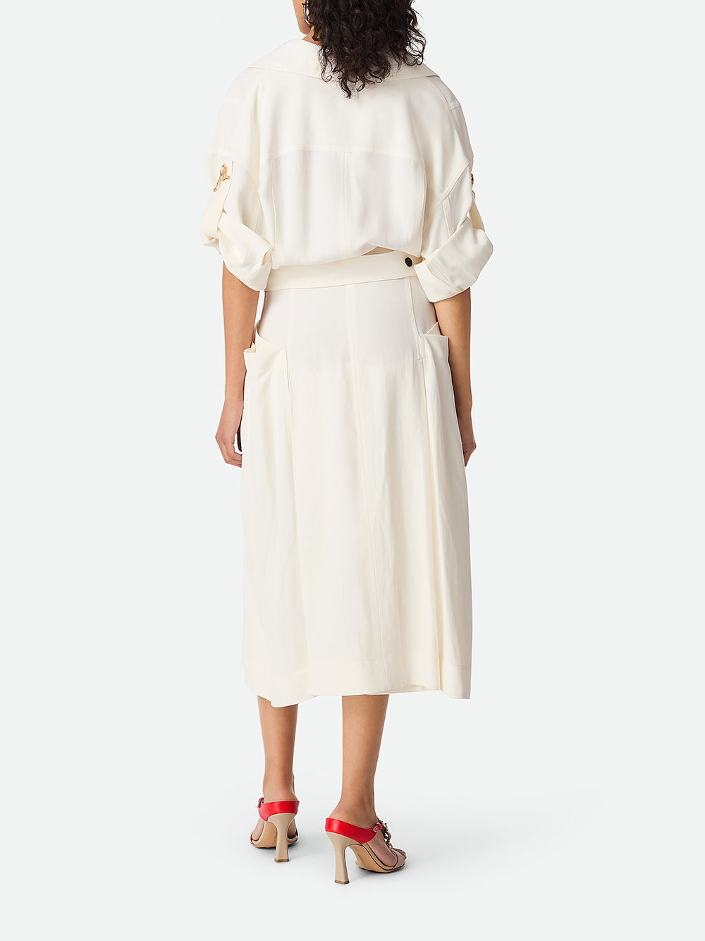 Linen-Viscose Midi Dress