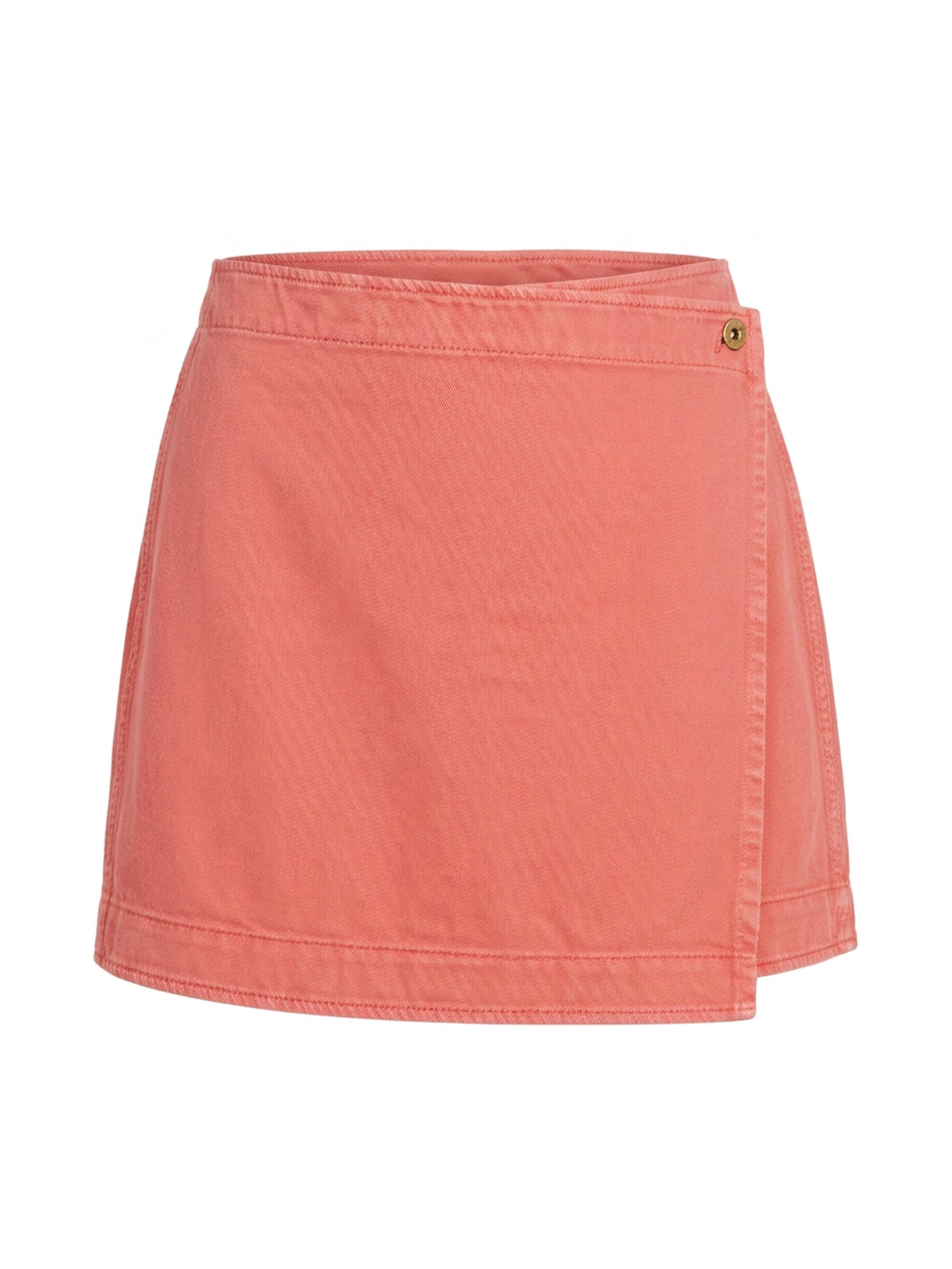 Washed Denim Wrap Mini Skirt