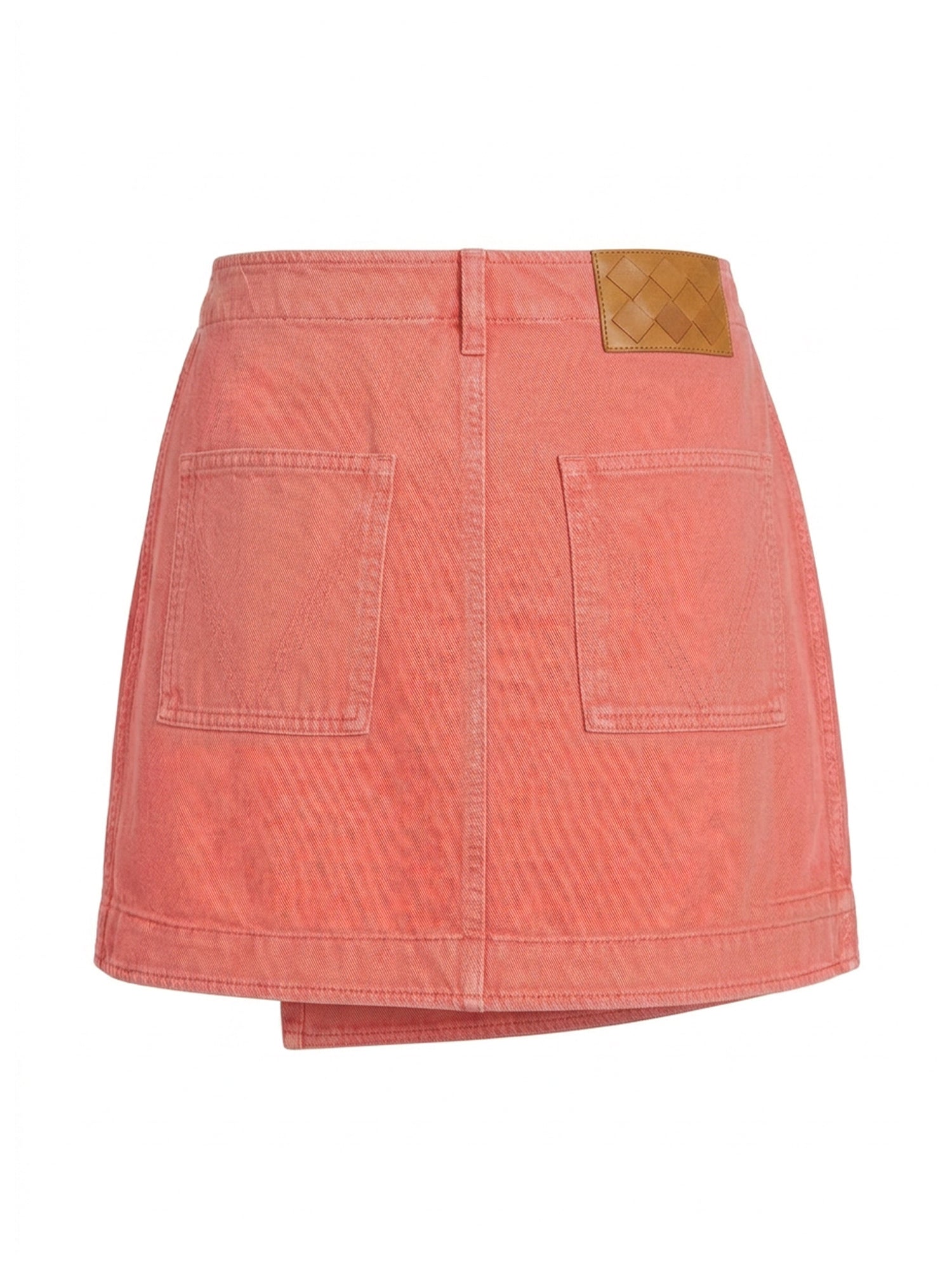Washed Denim Wrap Mini Skirt