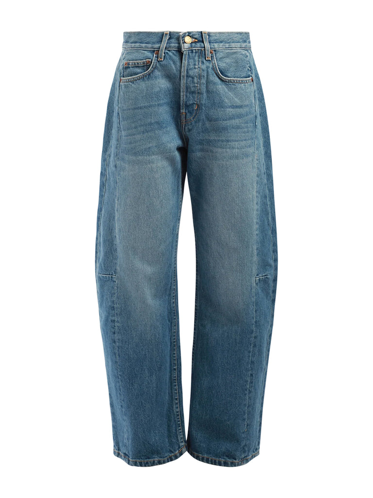 【SATIIIZ】Lewen Wide Bermuda Denim Pants Wide Leg Bermuda Denim Shorts with Side Loop