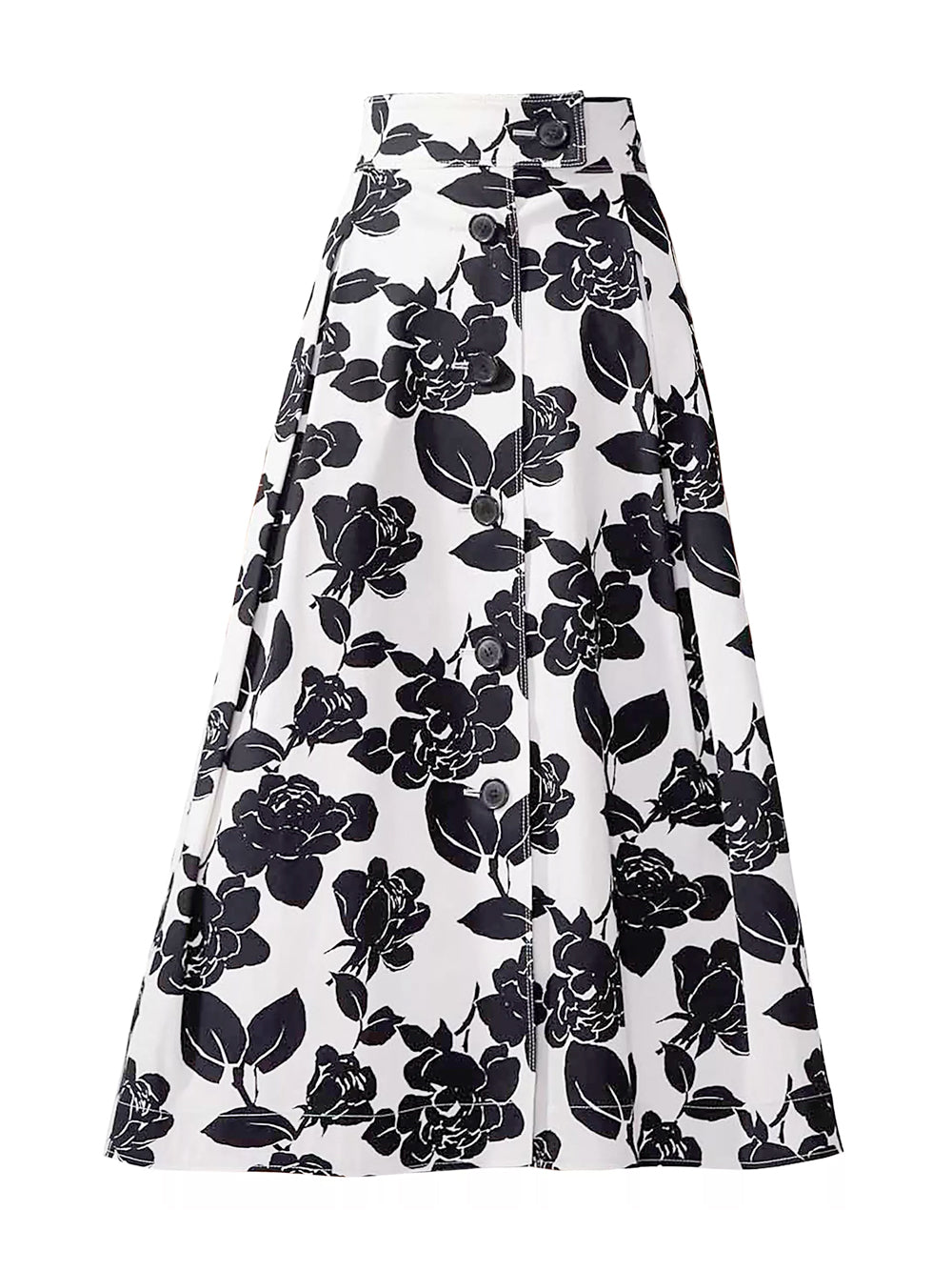 Floral-Print Midi Skirt