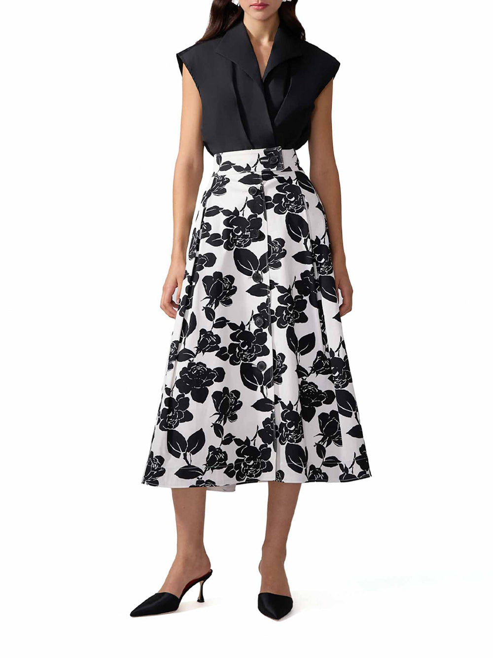 Floral-Print Midi Skirt