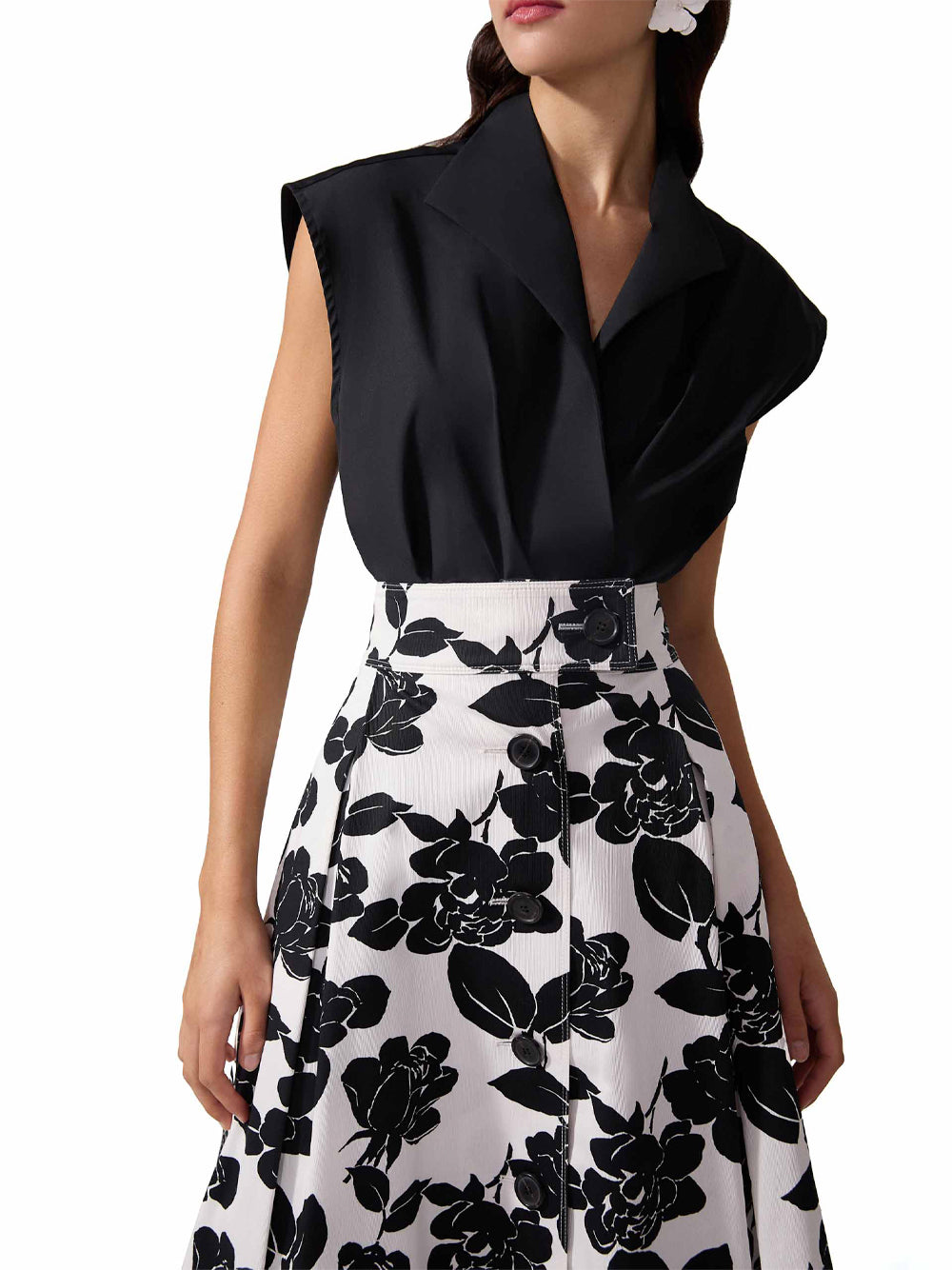 Floral-Print Midi Skirt
