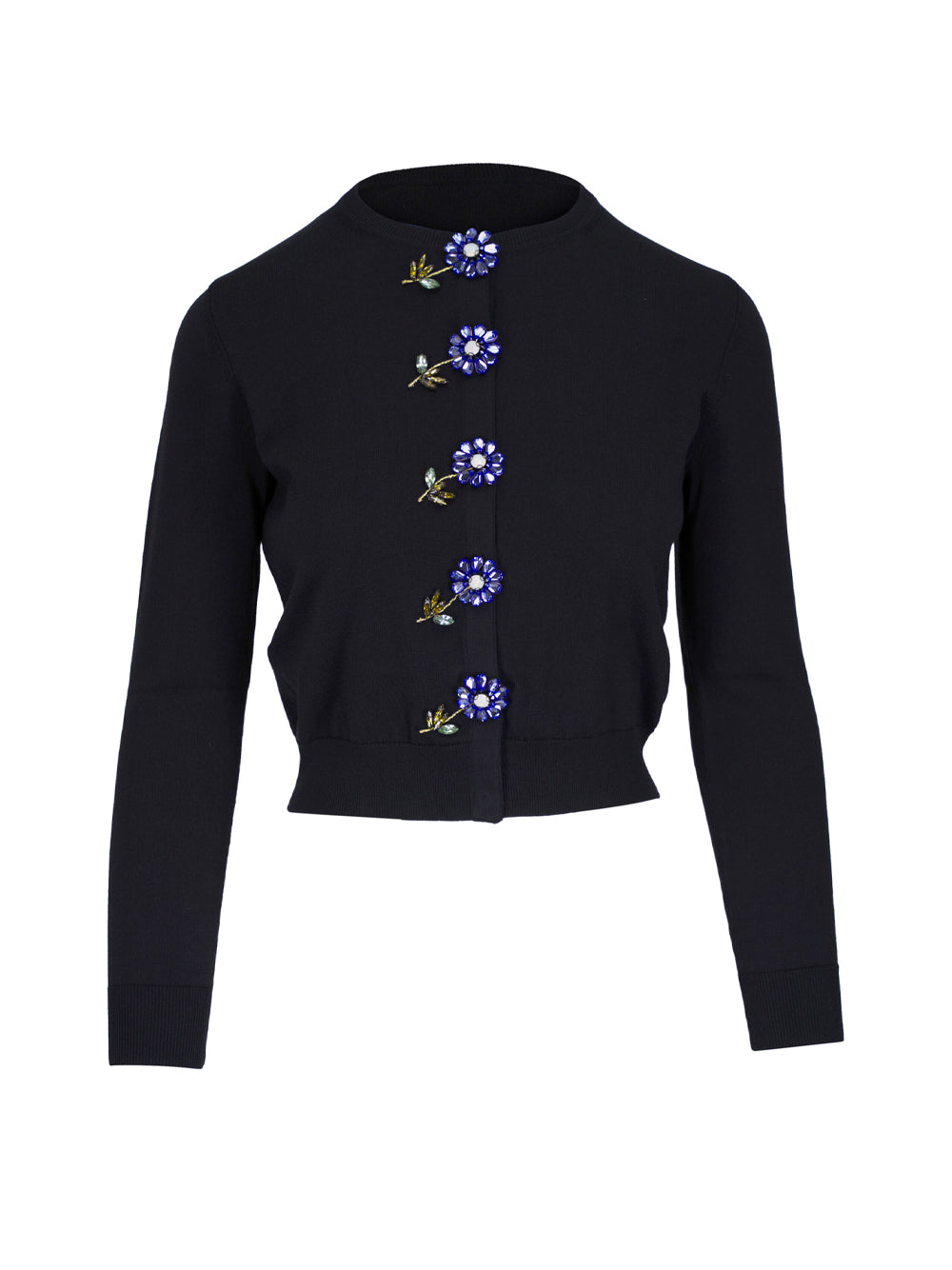 Flower-Embellished Cardigan