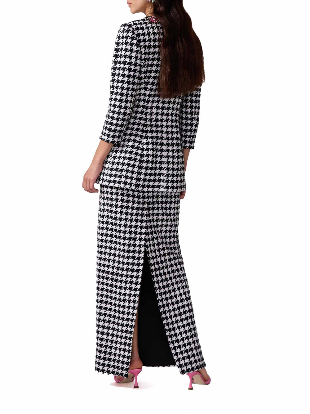 Embroidered Houndstooth Jacket