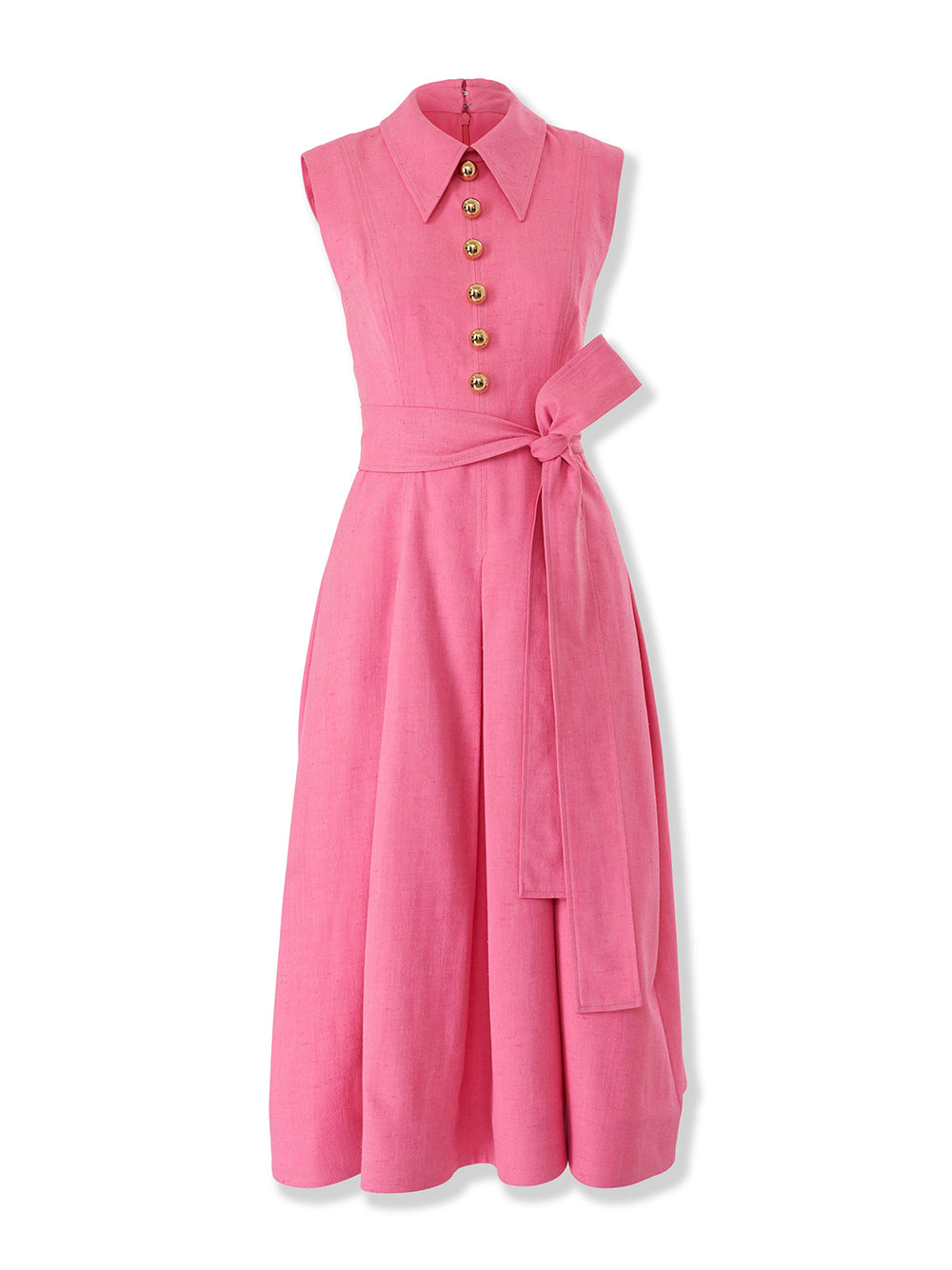 Sleeveless Belted Midi Dress