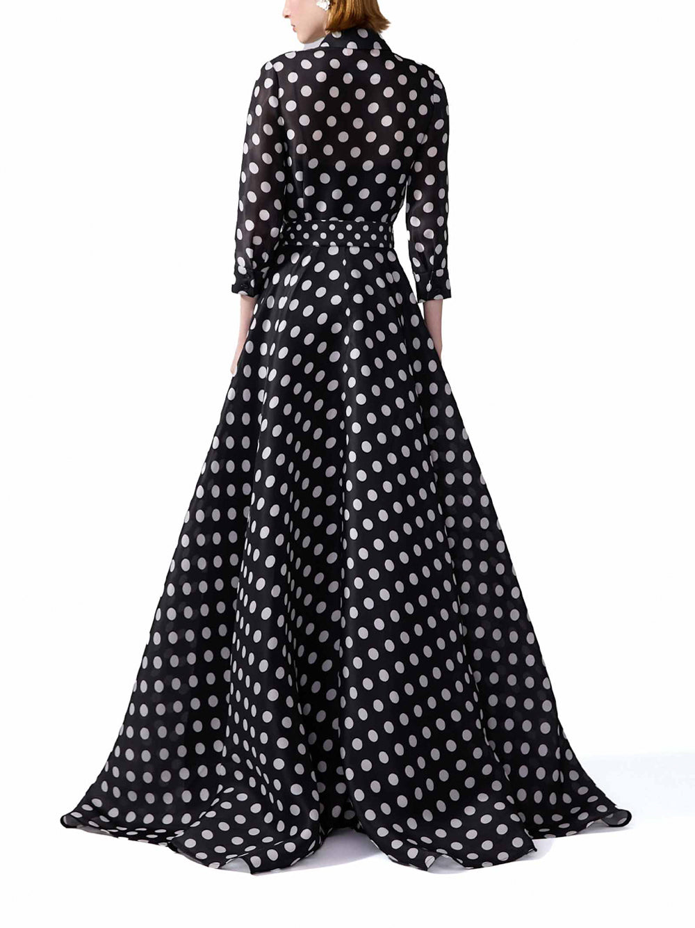 Silk Polka Dot Trench Gown