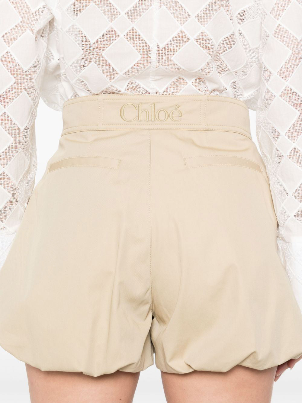 Cotton Gabardine Mini Balloon Shorts