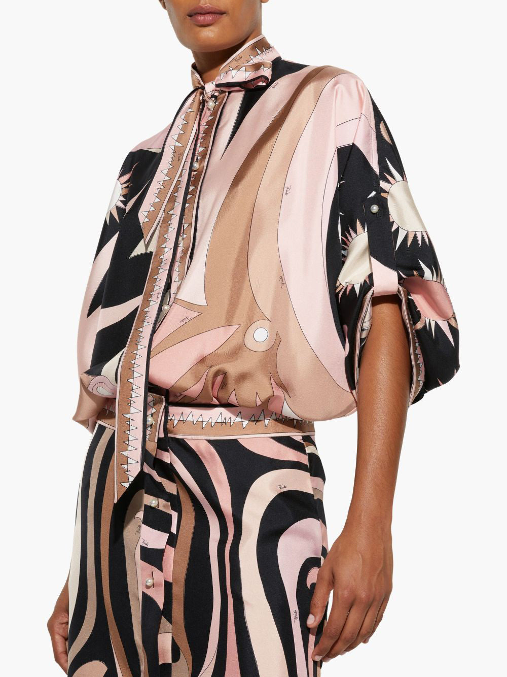 Silk Mini Dress With Asymmetric Sleeves