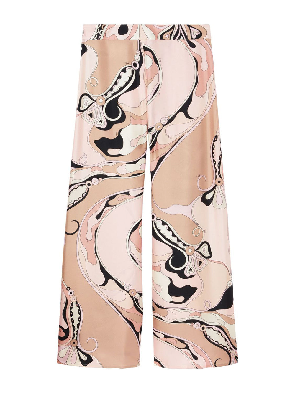 Orchidee-Print Silk Twill Wide-Leg Pants