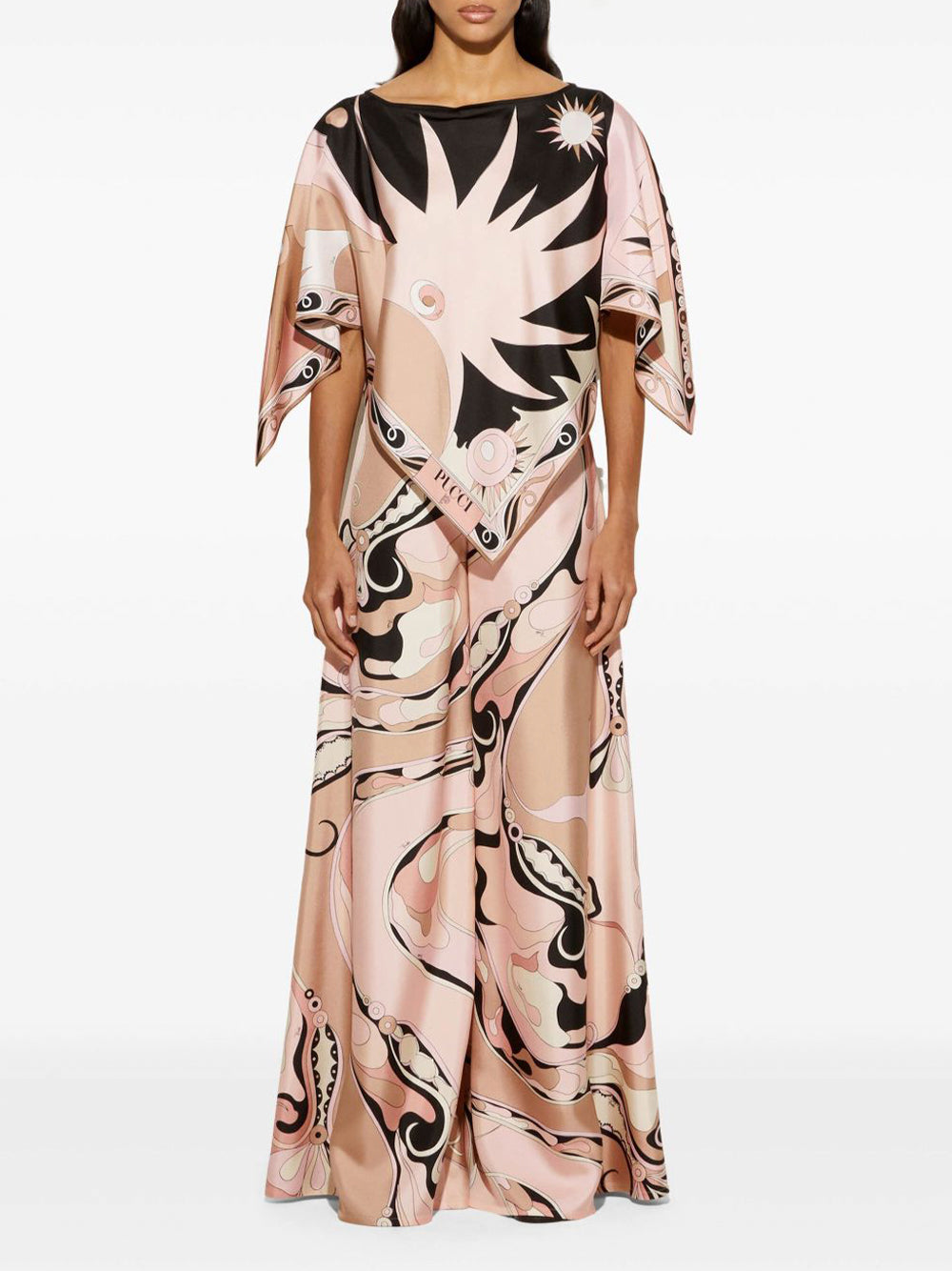 pucci orchidee silk maxi dress Pucci Orchidee Silk Crepe De Chine Maxi Dress