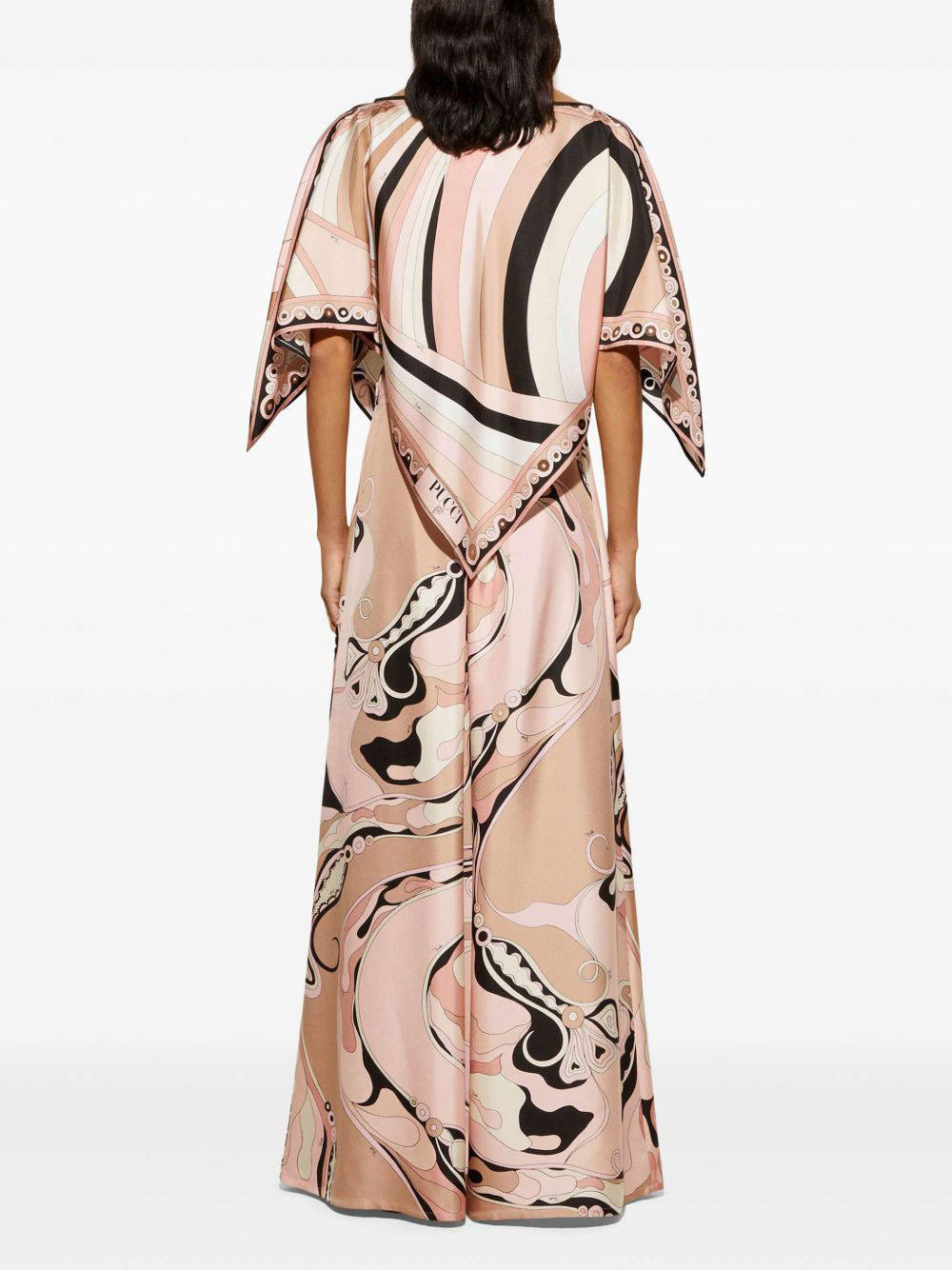Orchidee-Print Silk Twill Wide-Leg Pants
