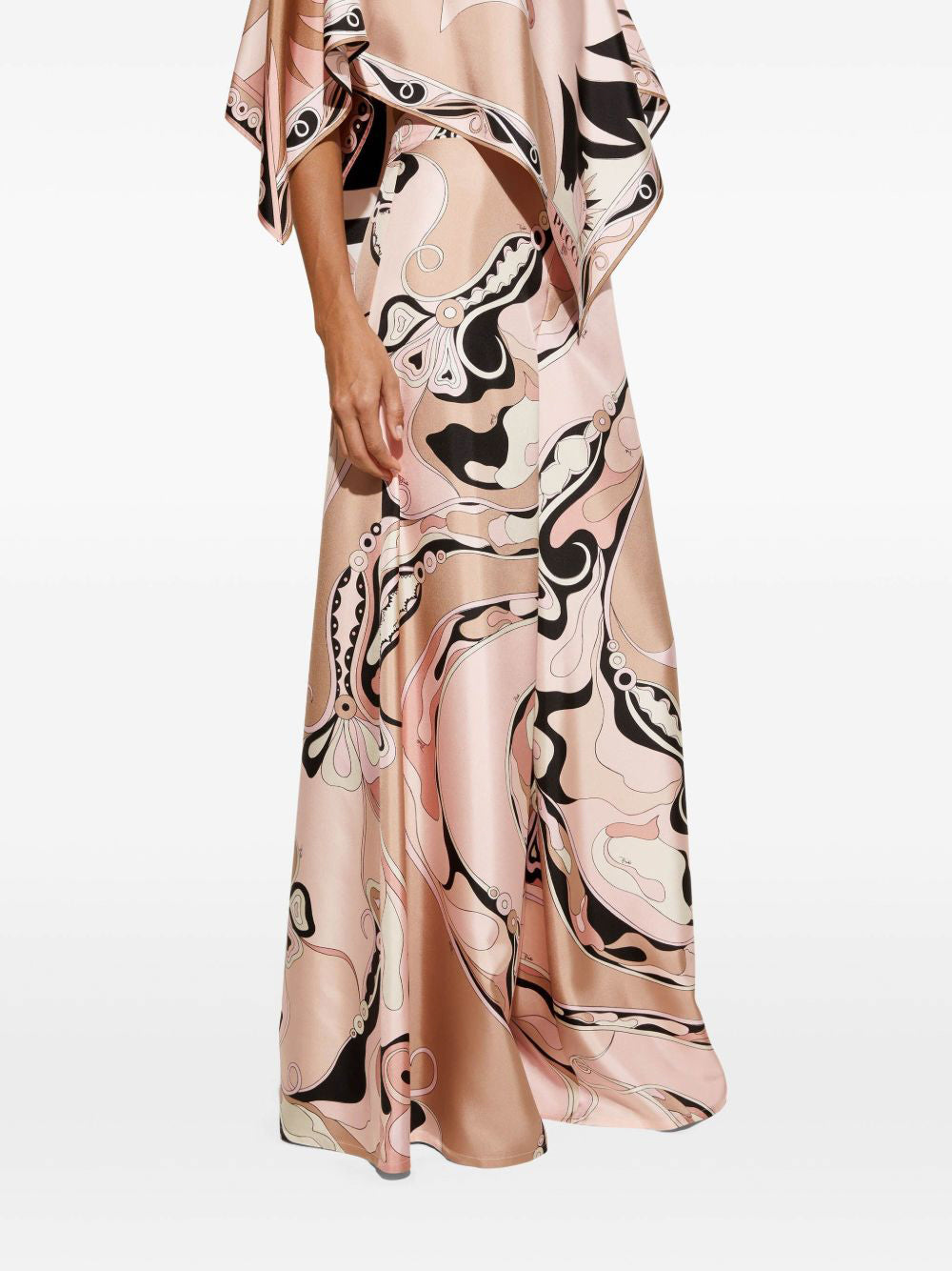 Orchidee-Print Silk Twill Wide-Leg Pants